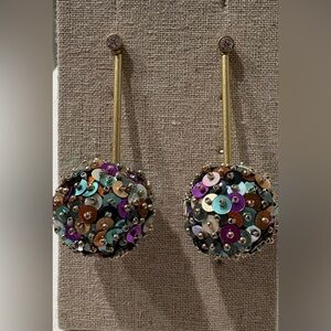 Stella & Dot Limited Edition Sequin Confetti Ball Multicolor Sequin Earrings